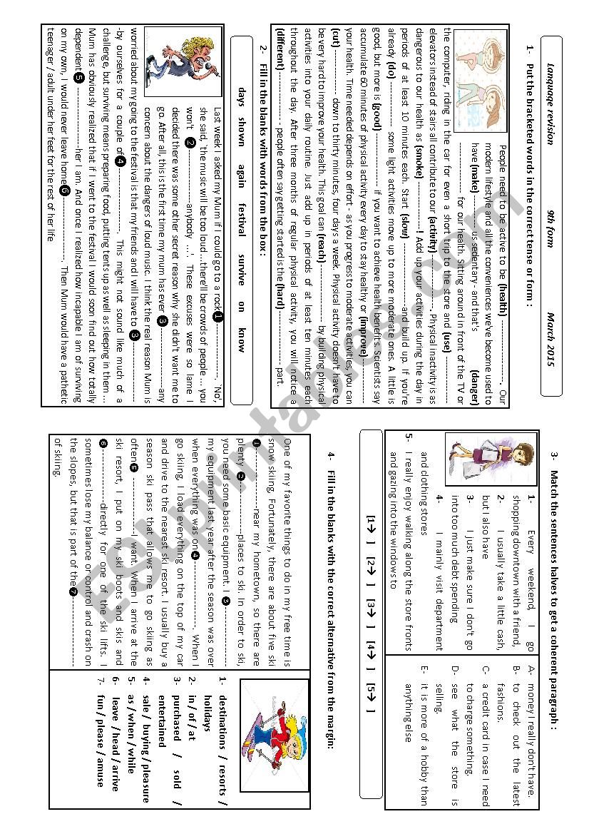 REVISION  worksheet