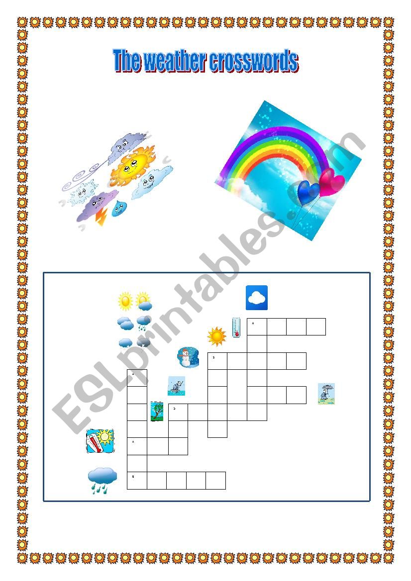 weather crosswords worksheet