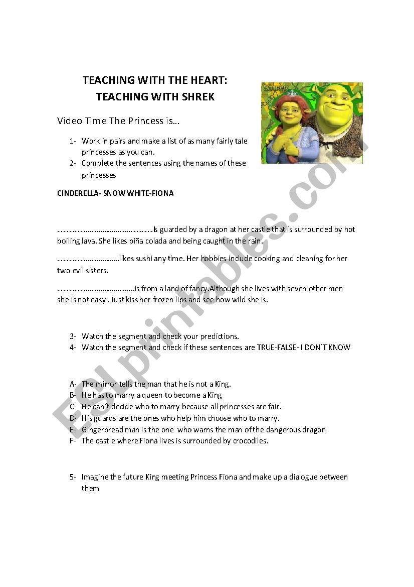Teaching with the Heart , teaching with Shrek