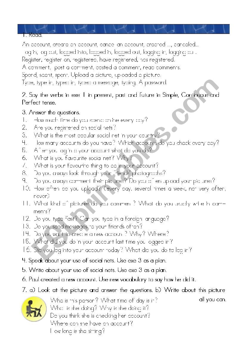 Social nets worksheet