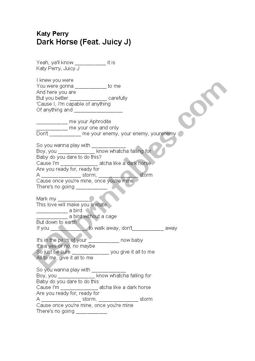 Katy Parry worksheet