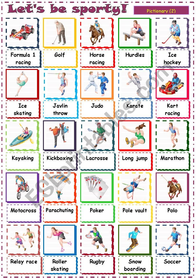 Lets be sporty! worksheet