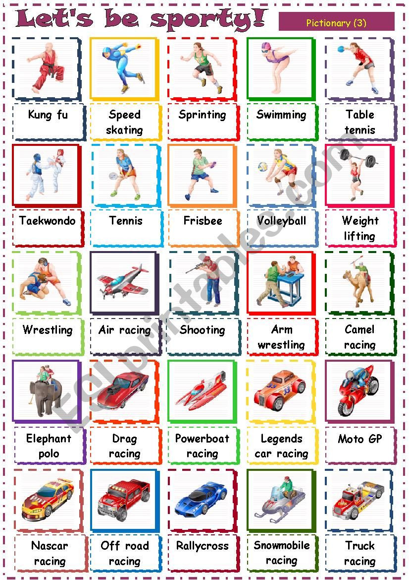 Lets be sporty! worksheet