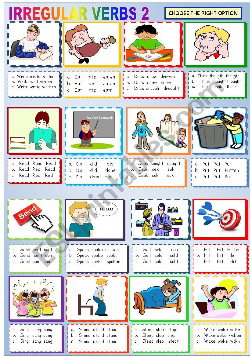 IRREGULAR VERBS 2 worksheet