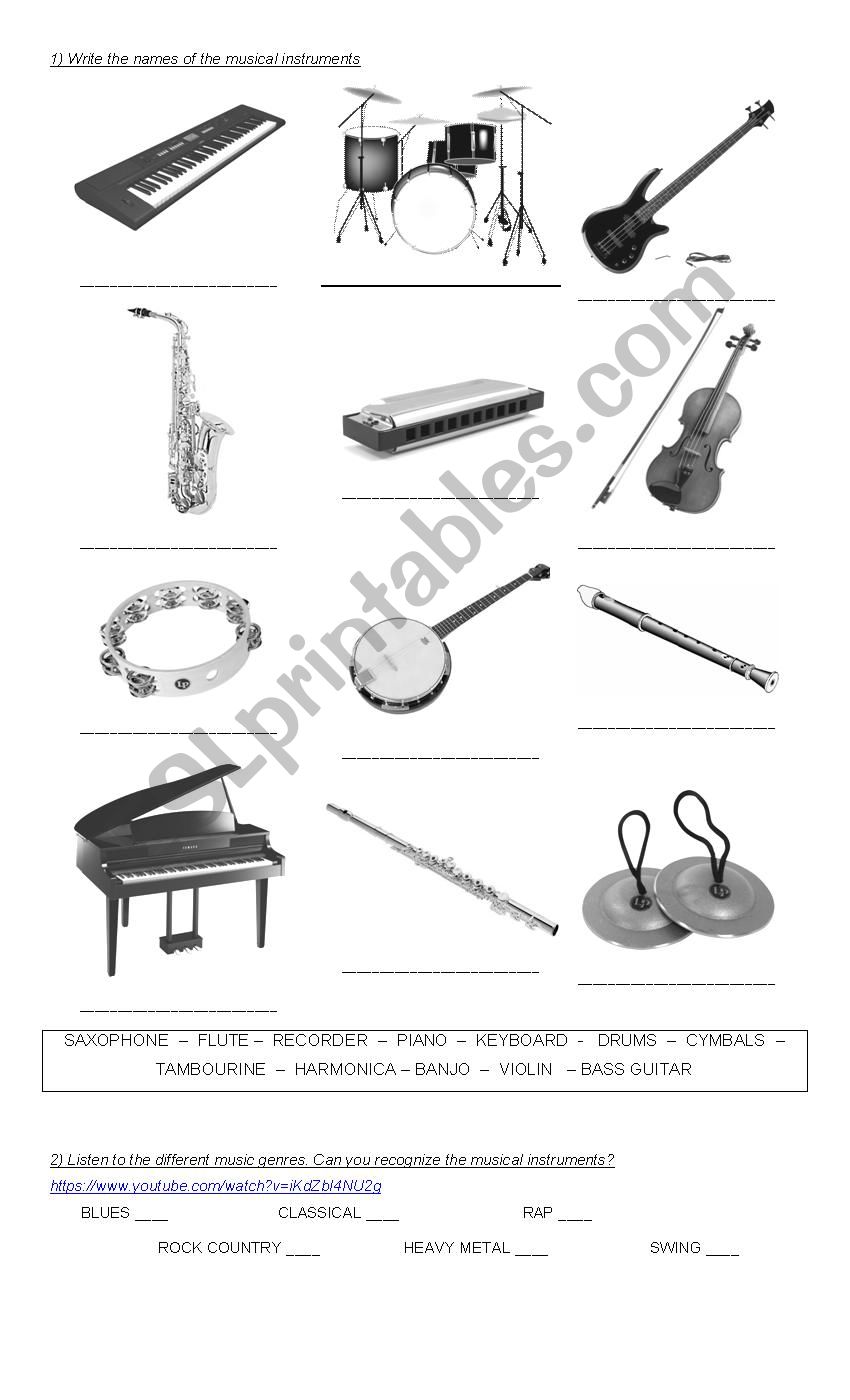 Music!  worksheet