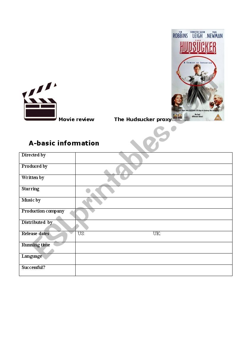 The hudsucker proxy  worksheet