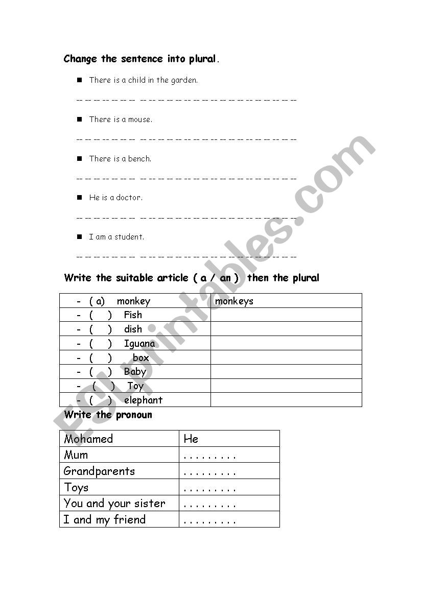 revisio for elementary worksheet