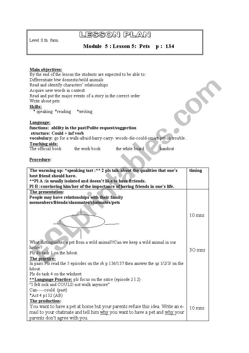 plan pets 8th forms worksheet