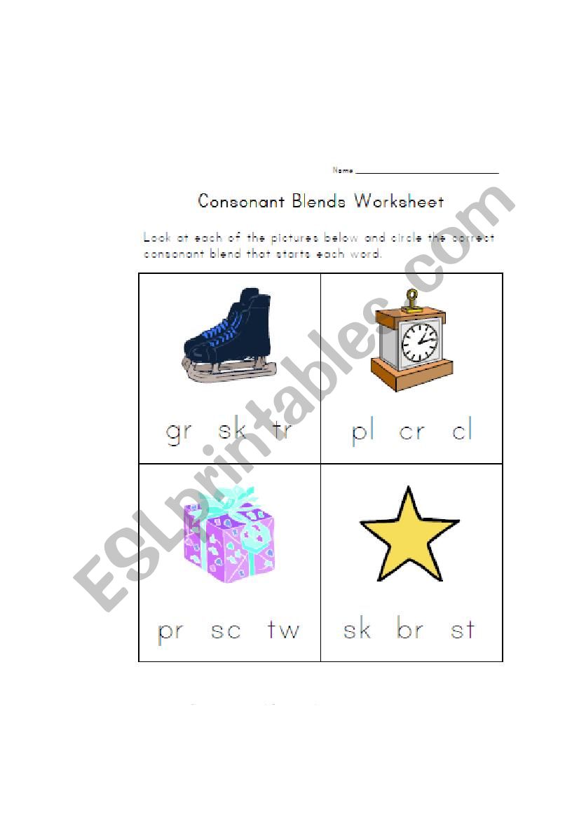 Constant Blends worksheet