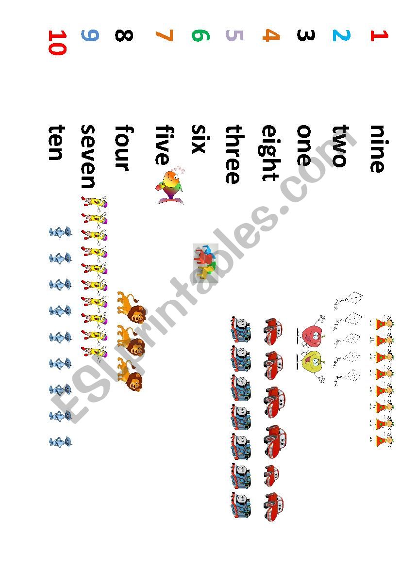 MATCH THE NUMBERS AND THE PICTURES