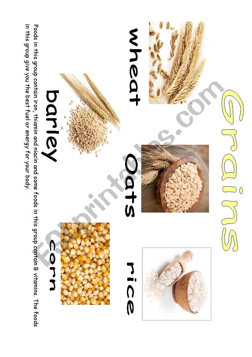 Healthy Food - Grains (easy version)