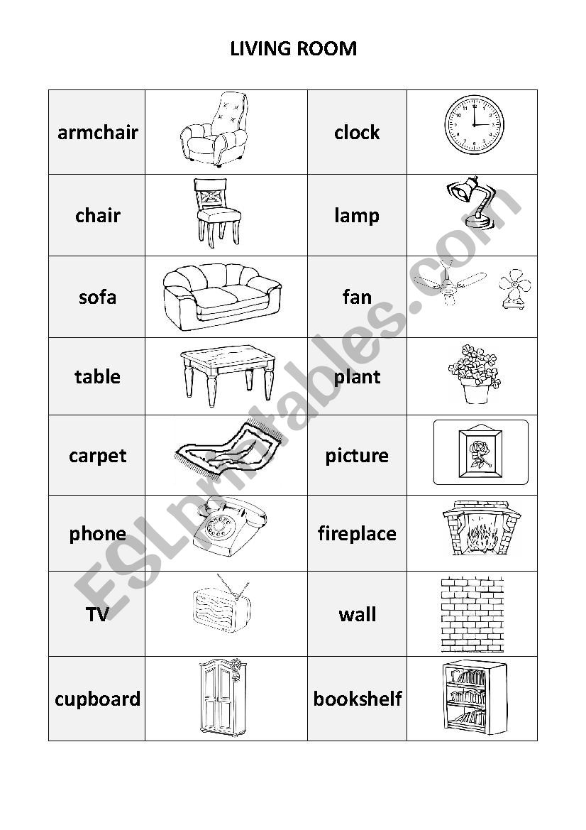 Living room worksheet