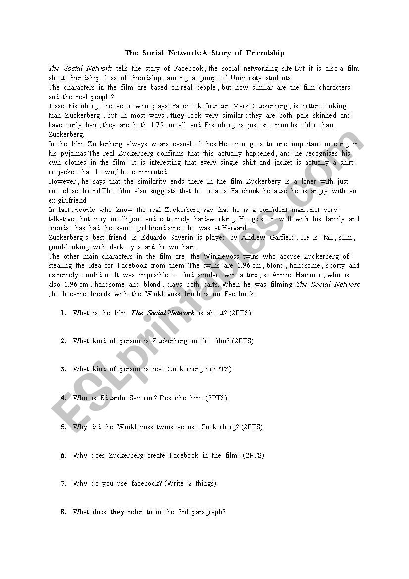 an example of our exam readÃ½ng part