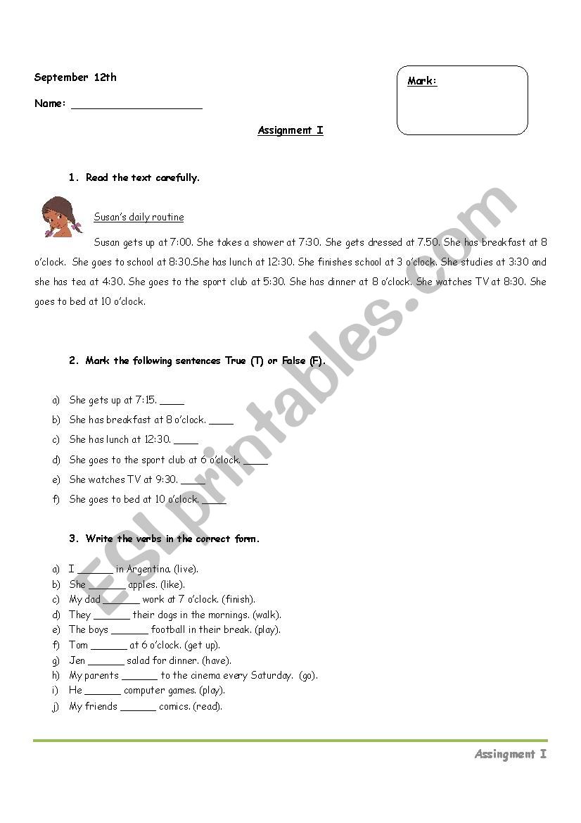 Test worksheet