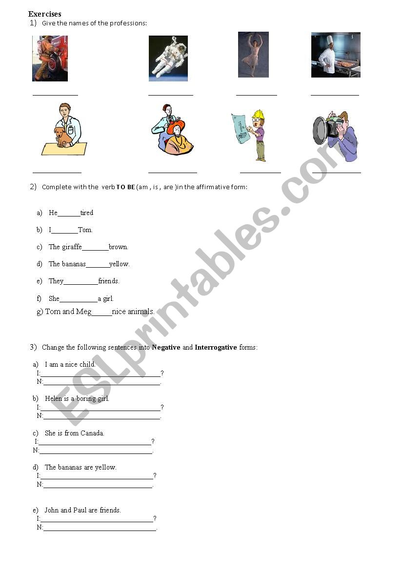 exercise worksheet