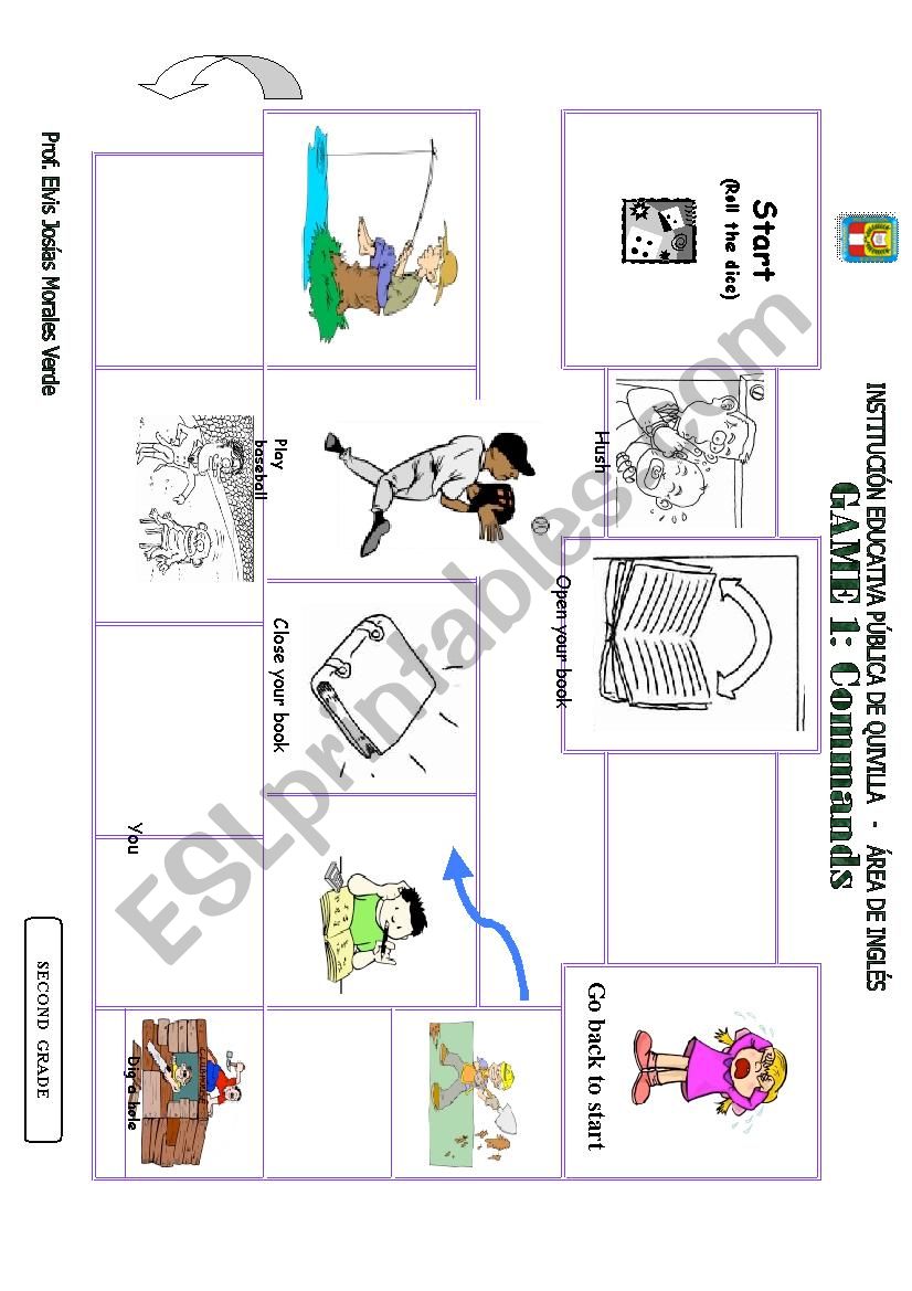  COMMANDS GAME worksheet
