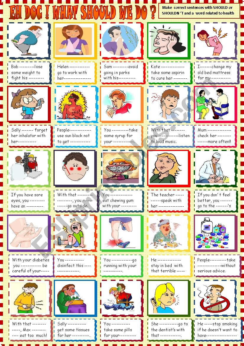 health problems: should /shouldnÂ´t