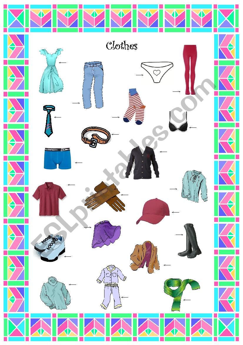 Clothes worksheet