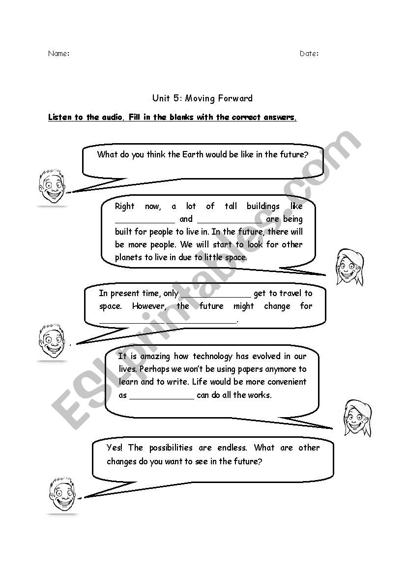 Moving Forward worksheet