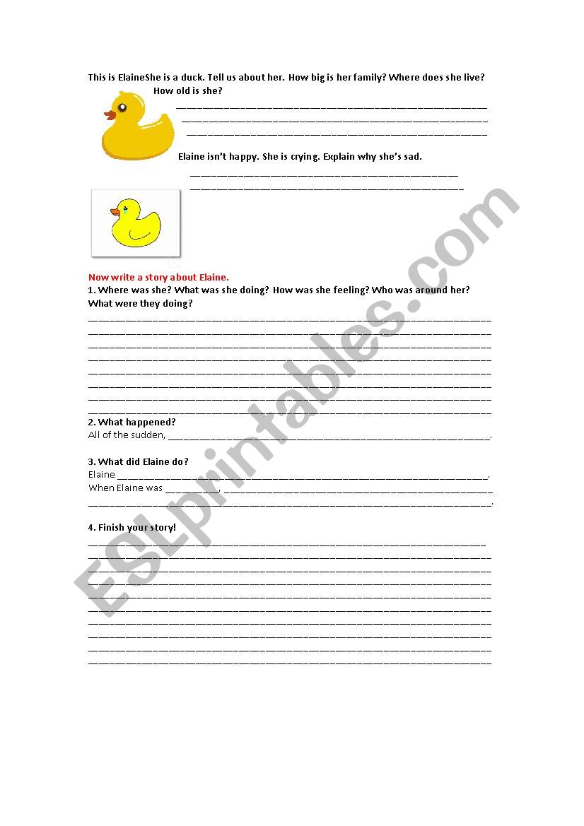 Guided story writing worksheet