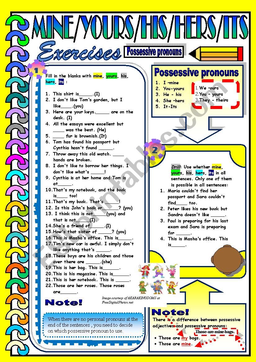 Possessive Pronouns - Mine / Yours / His / Hers / Its