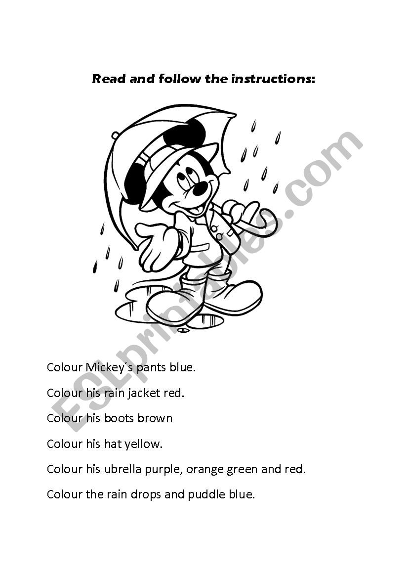 Instructions worksheet