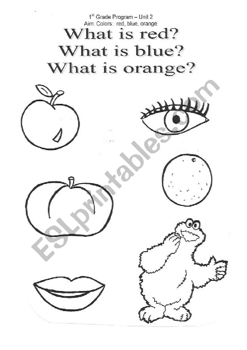 What is red? What is blue? worksheet