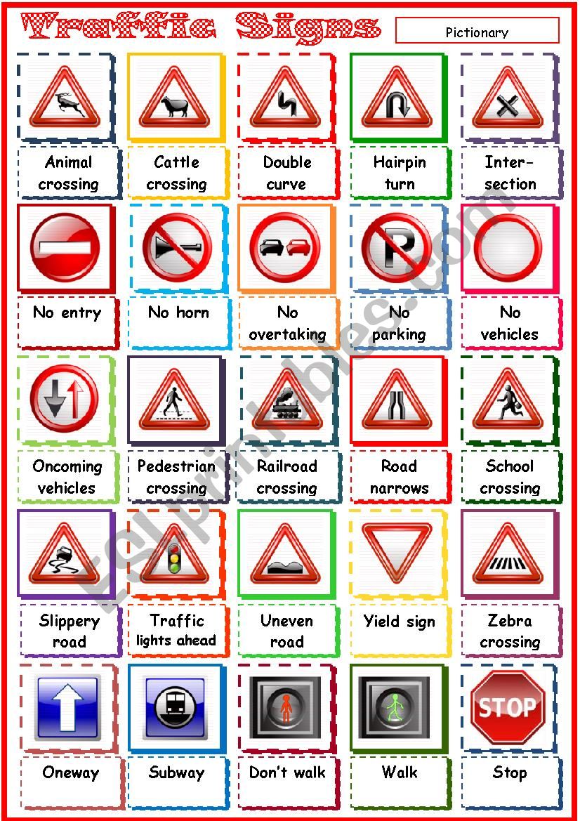 Traffic Signs worksheet