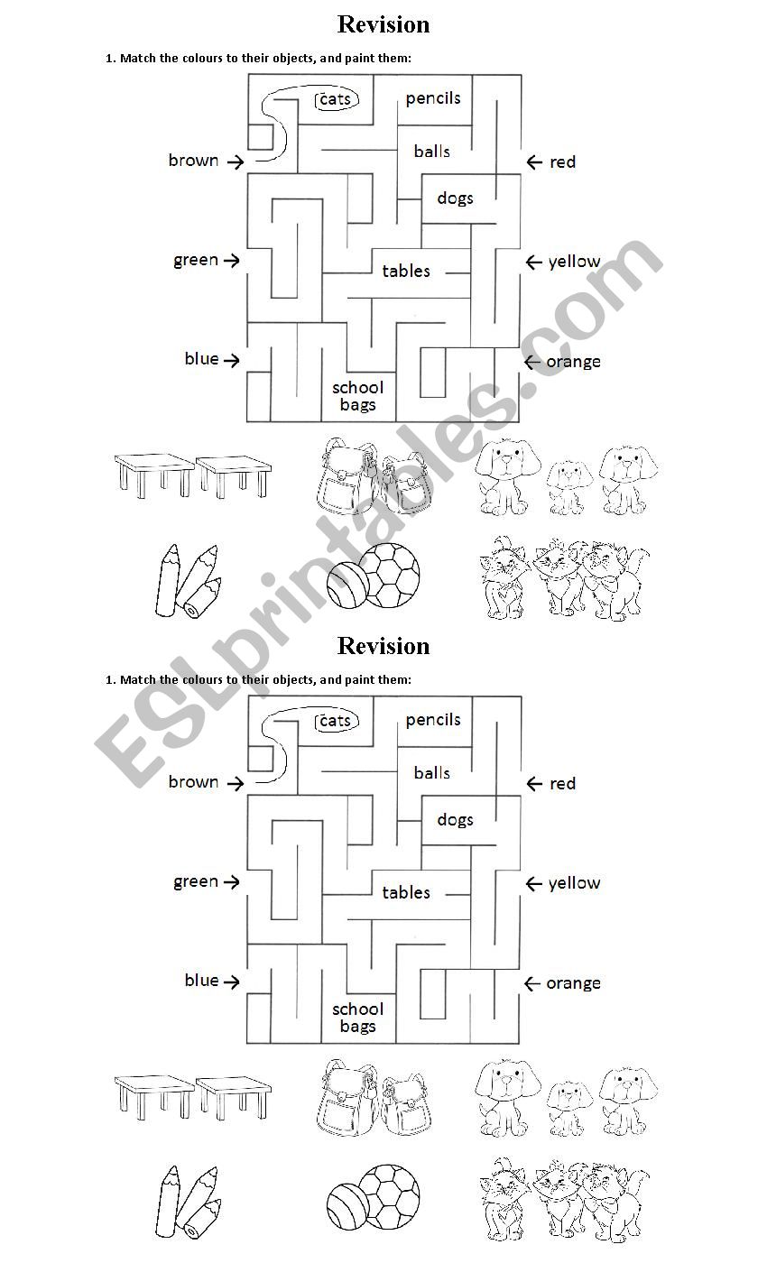 Revision of colours, animals and objects