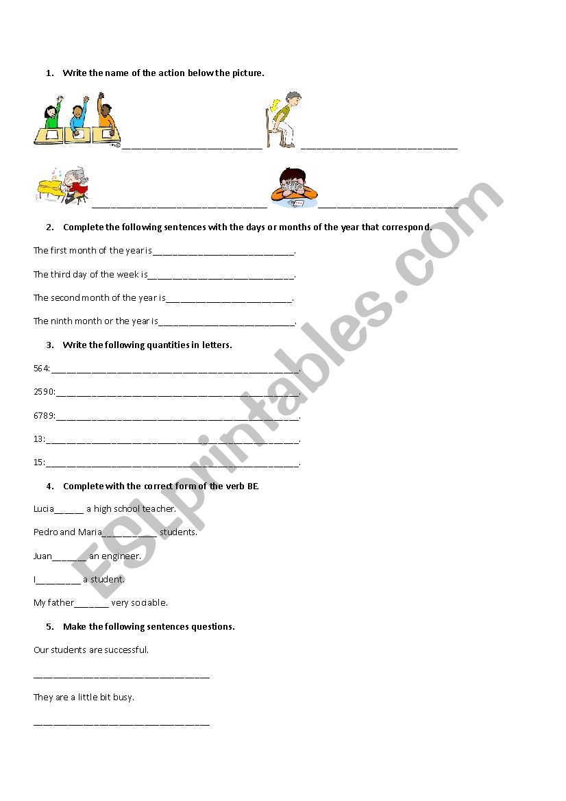 Personal Information worksheet