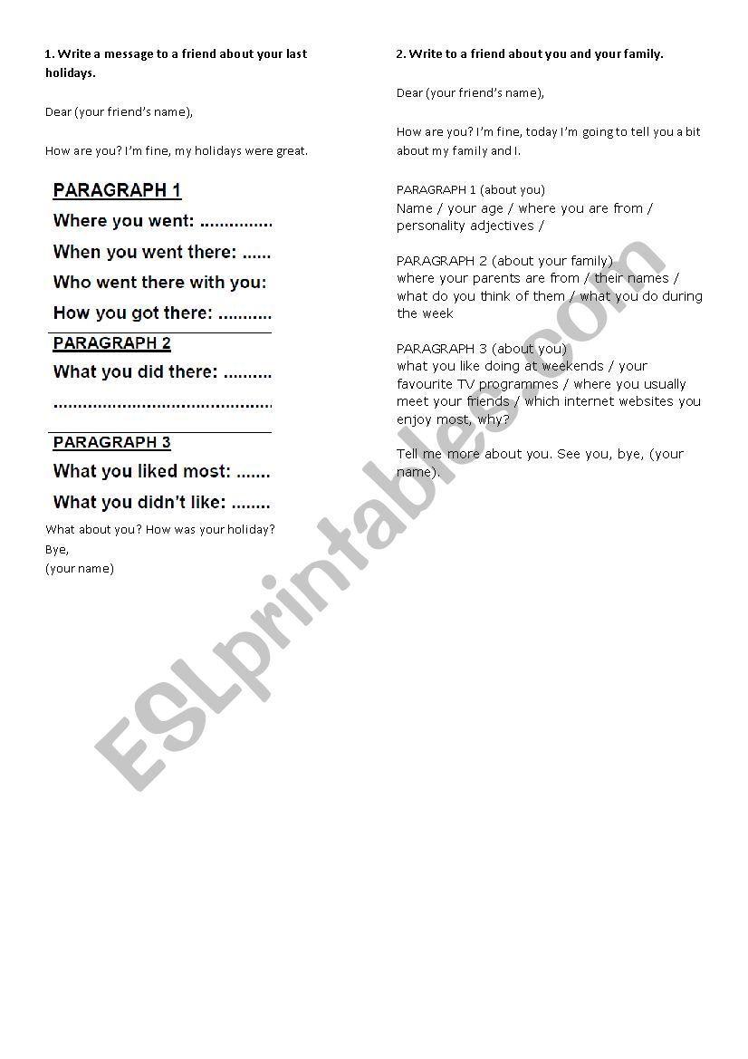 Past Simple Writing worksheet