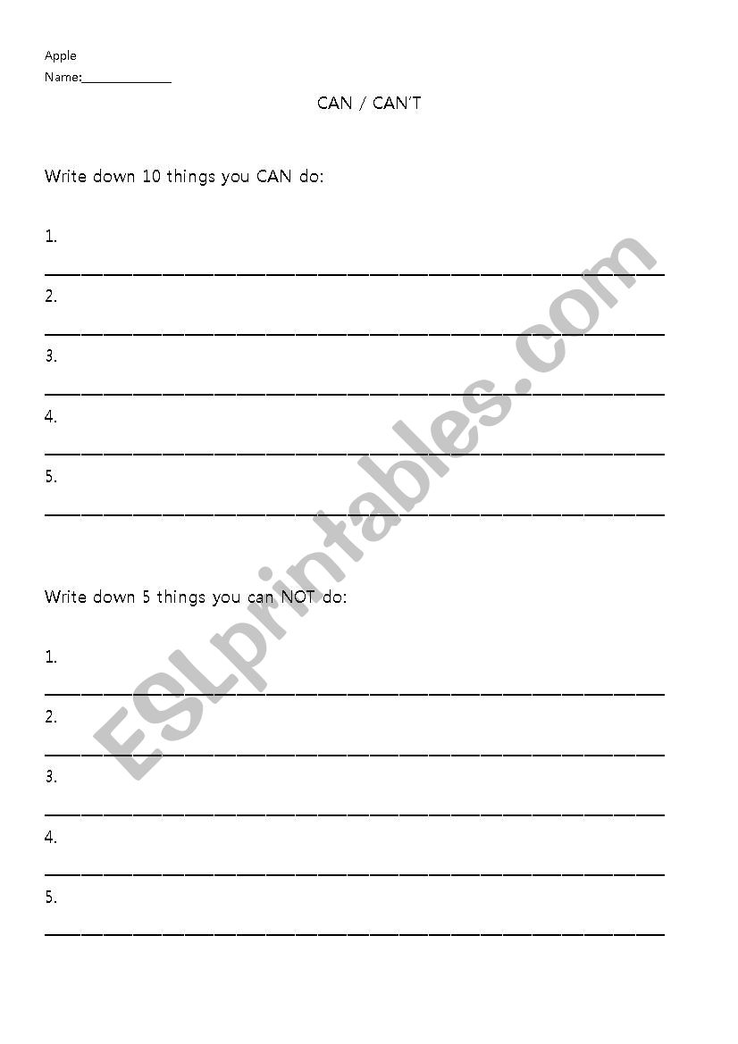 can, cant  worksheet