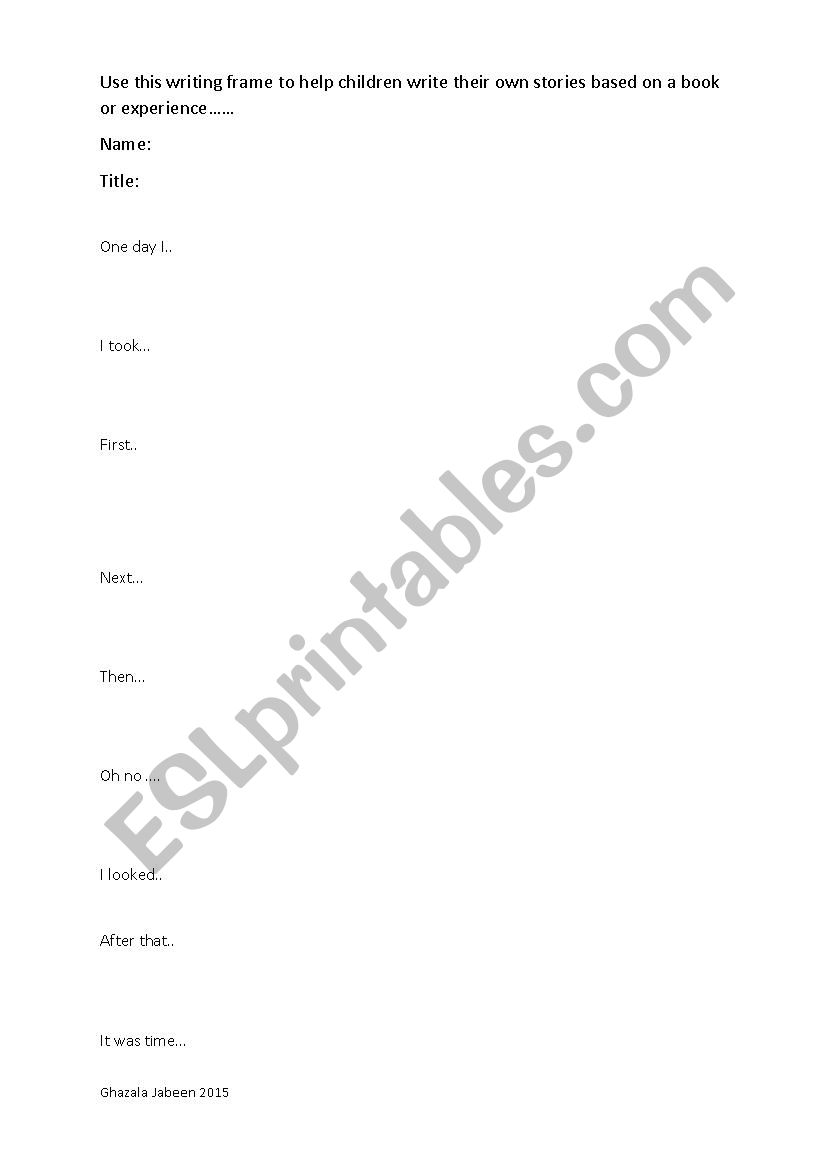 Writing Frame for early stories