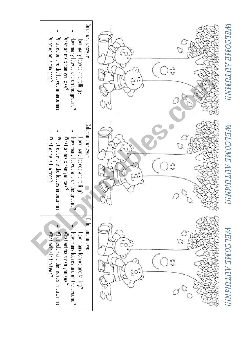 WELCOME AUTUMN worksheet