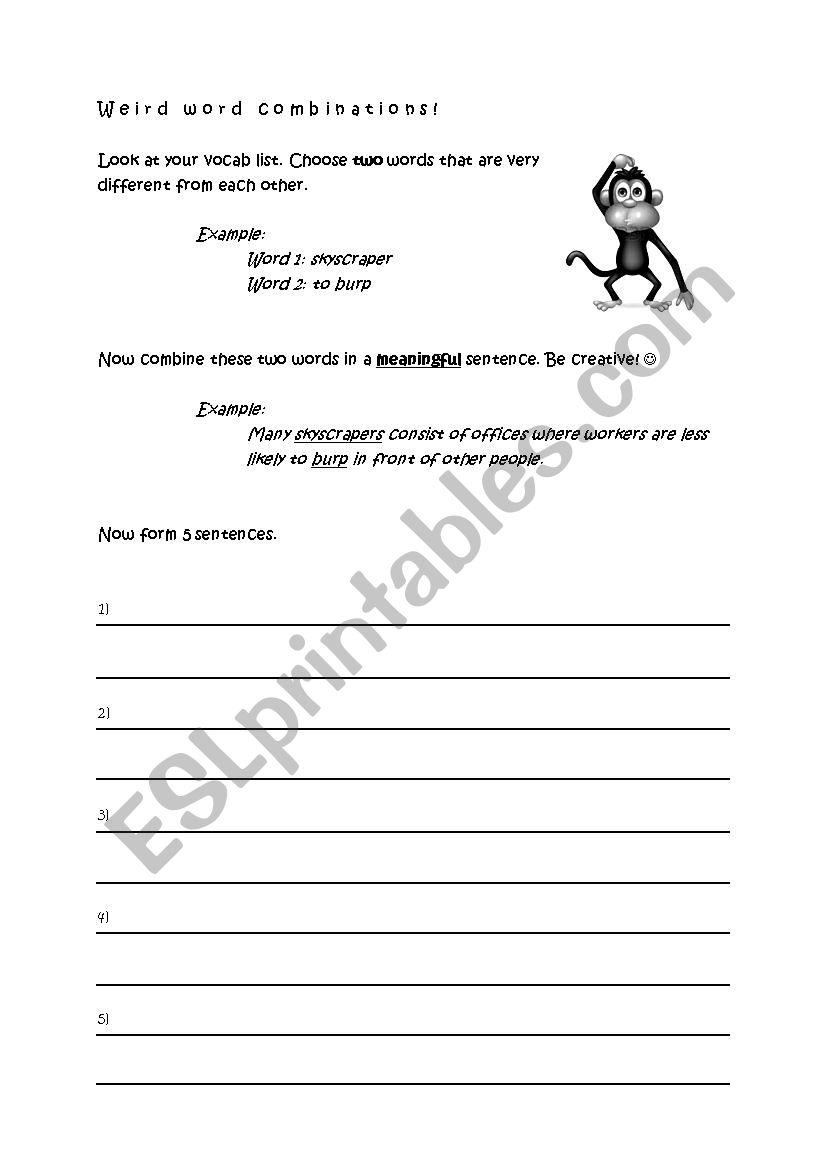 Vocabulary Activity worksheet