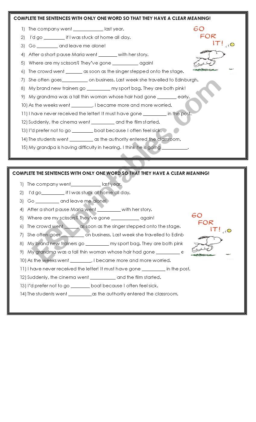 Phrasal verbs in context worksheet