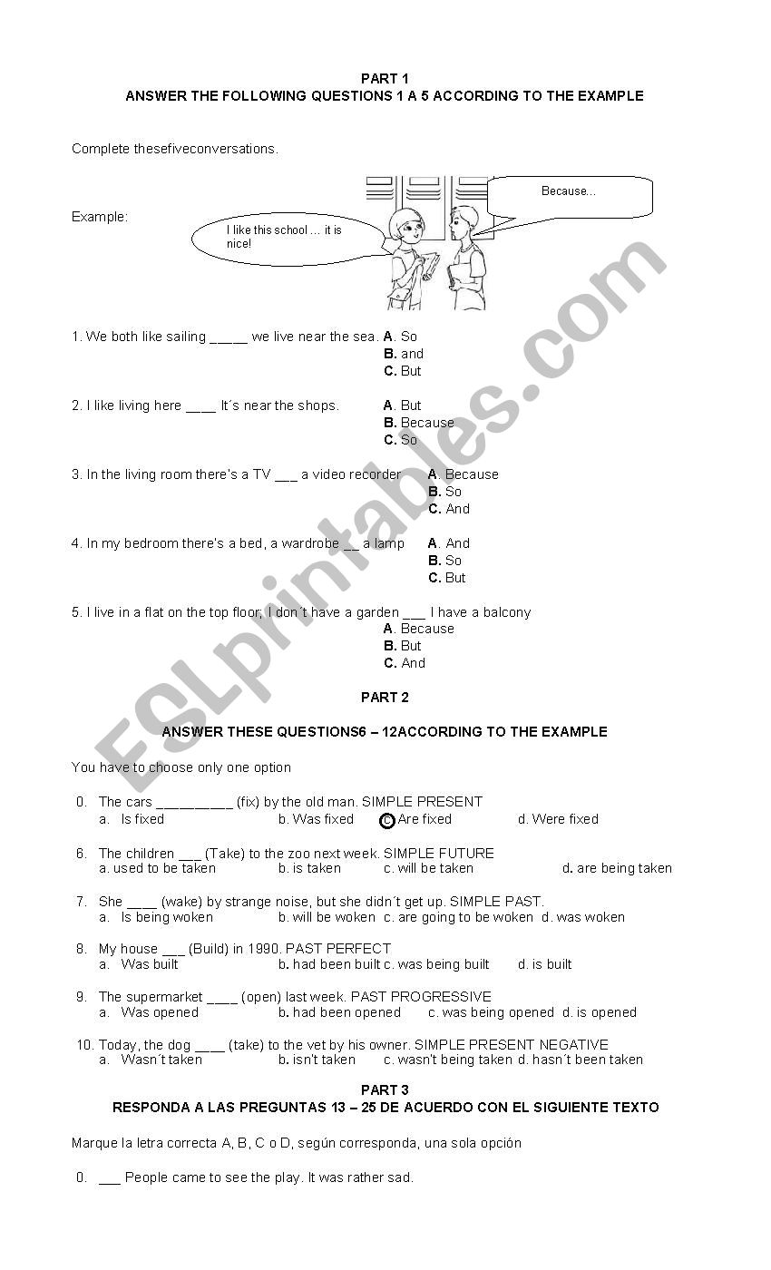 PROGRESSIVE TENSES worksheet