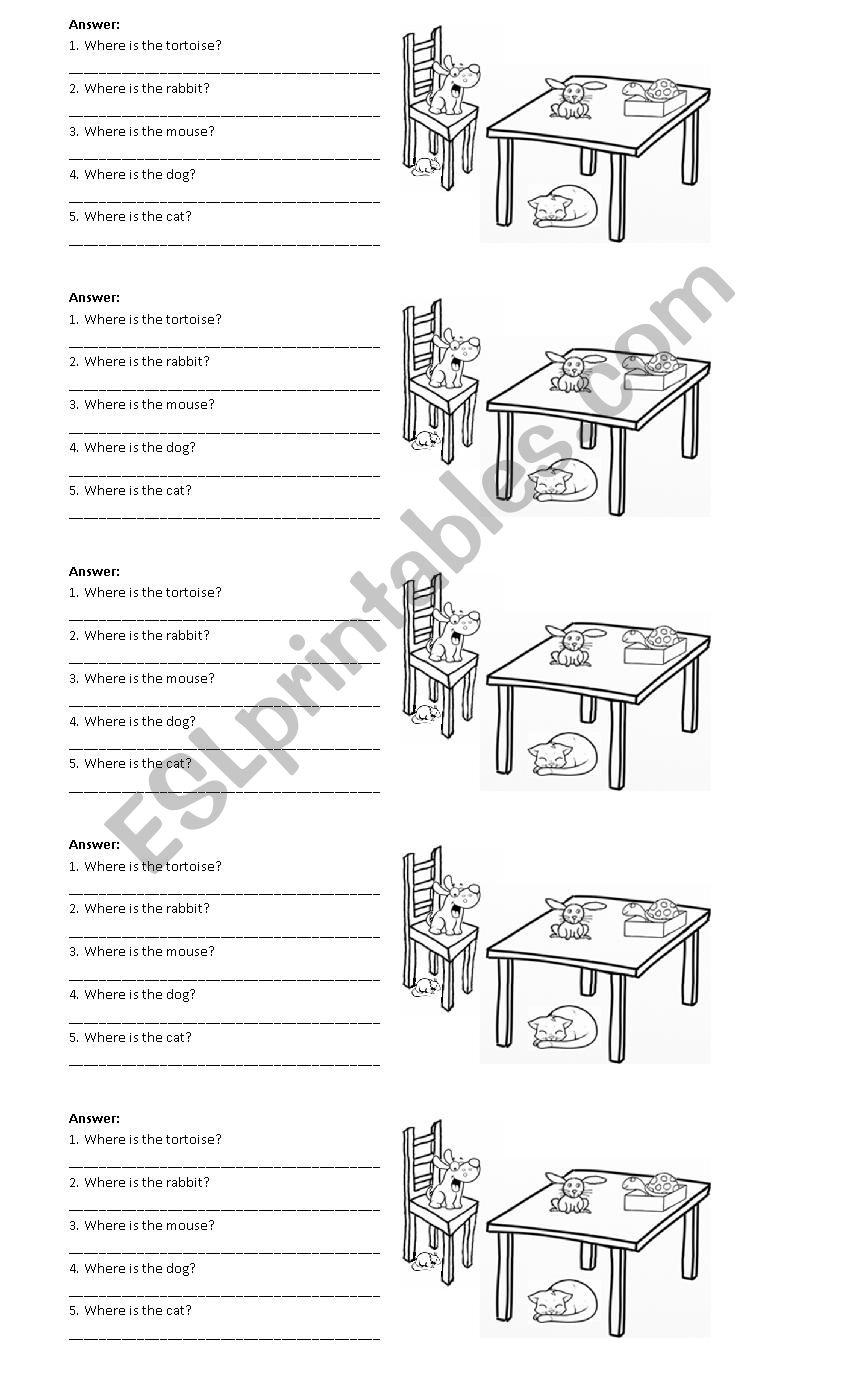 Prepositions ON - IN - UNDER worksheet