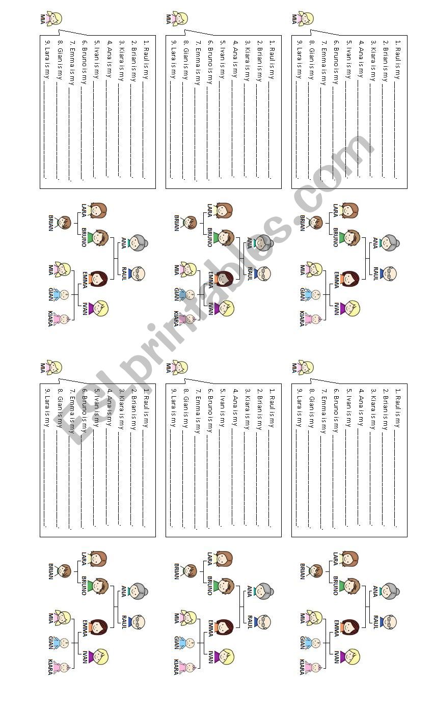 Family Members worksheet