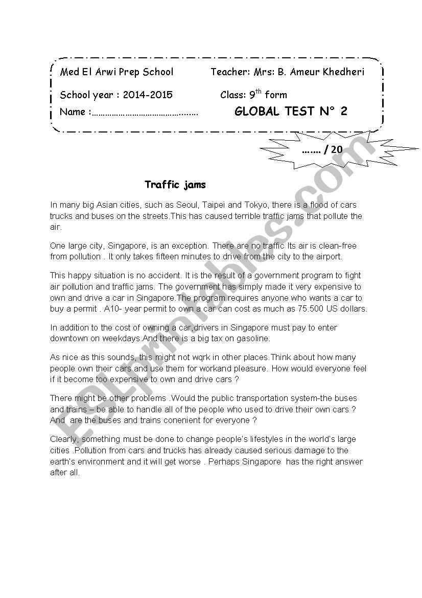 devoir synthese 9 worksheet