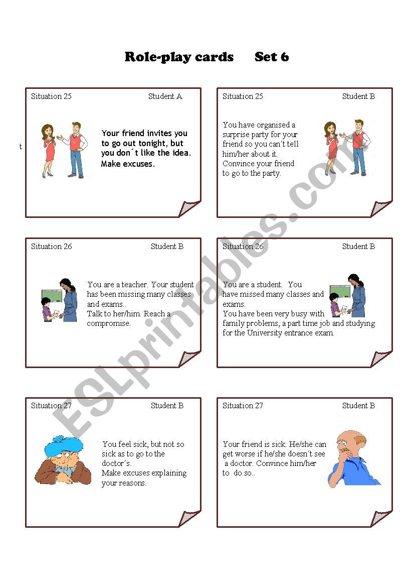 Role-play Cards worksheet