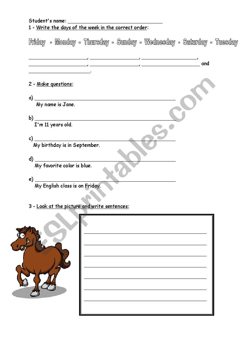 Lets practice worksheet