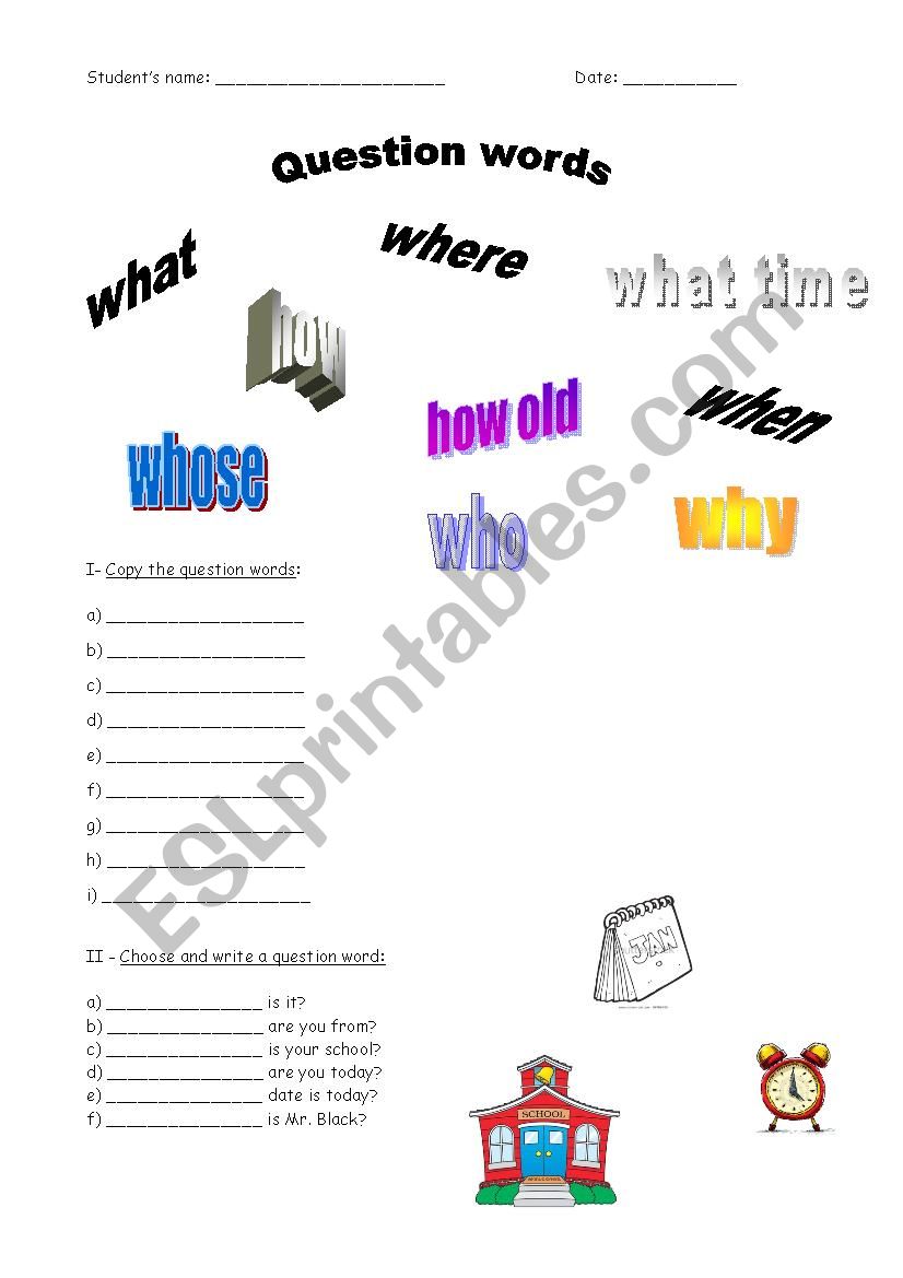 Practice worksheet