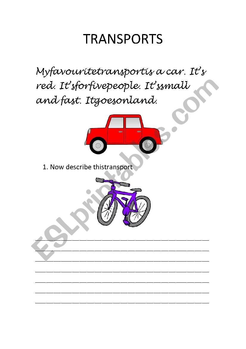 transport worksheet