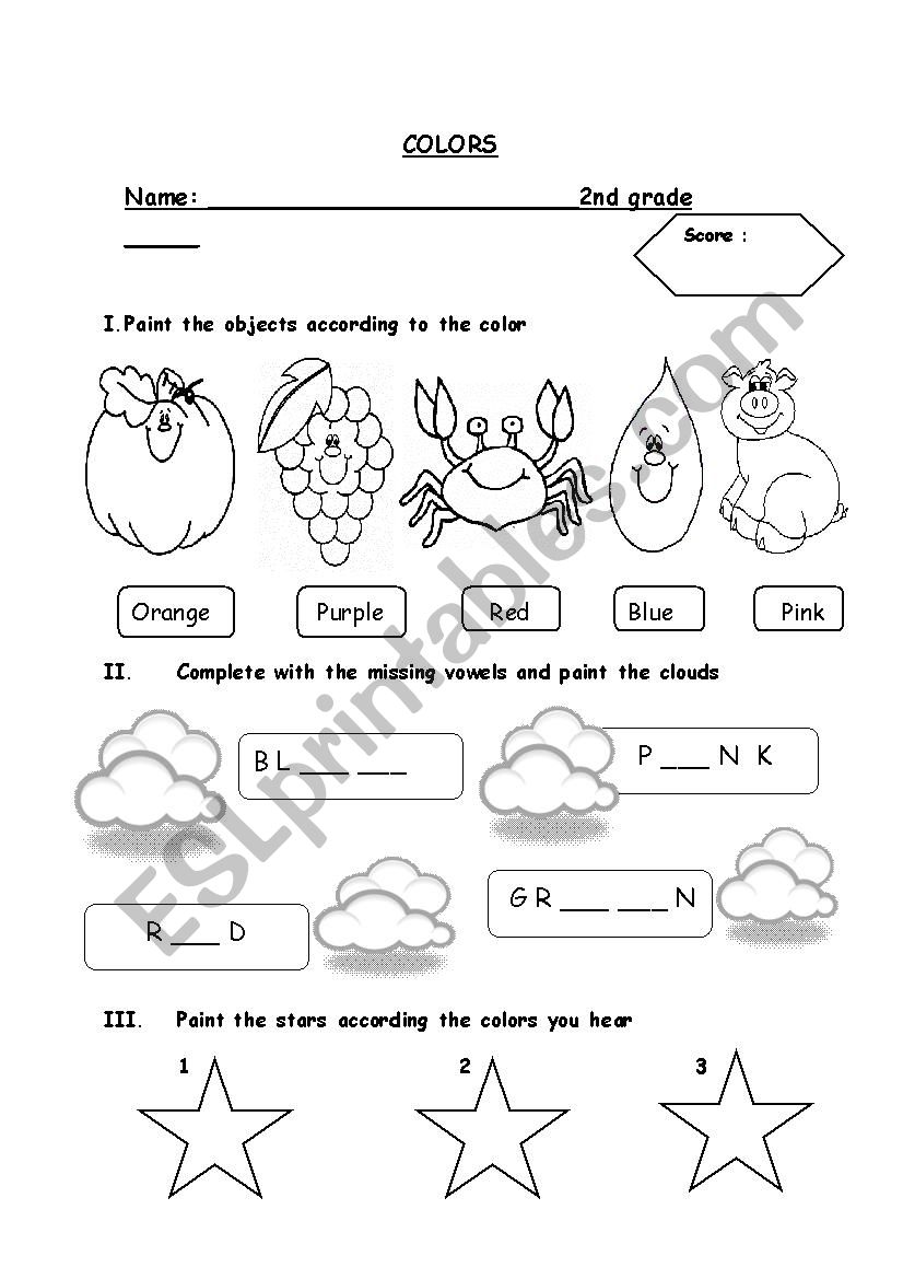 COLORS worksheet