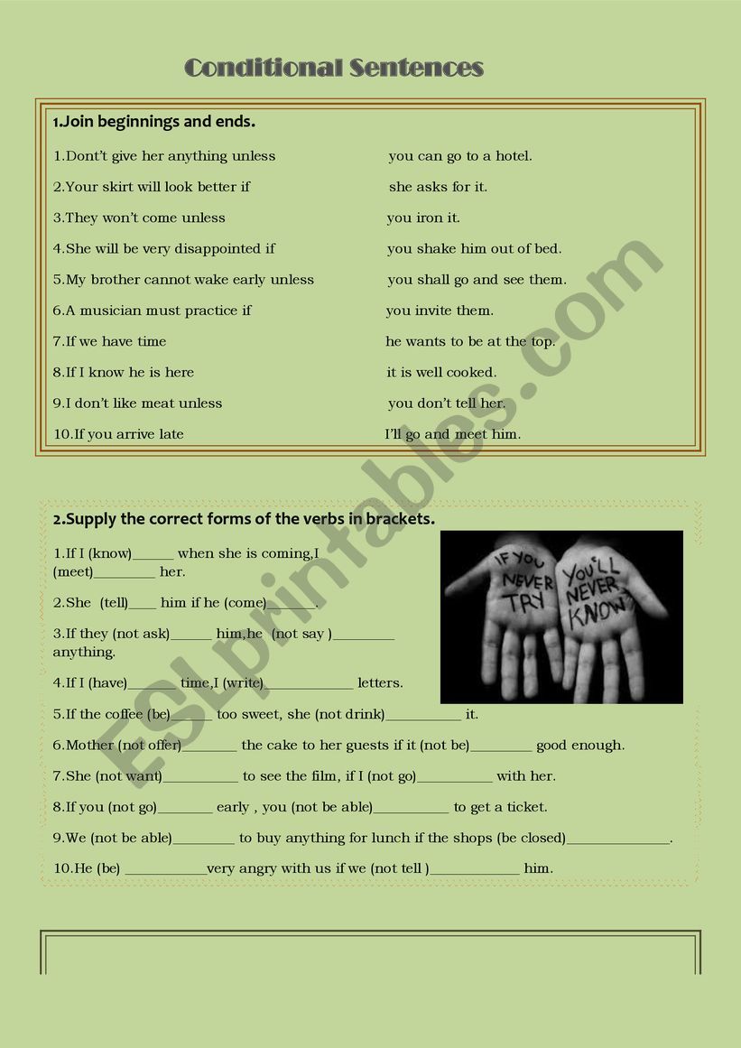 Conditionals worksheet
