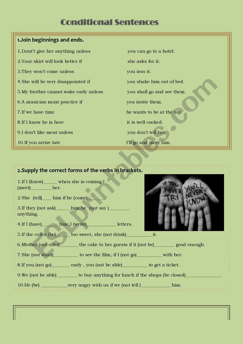 Conditionals worksheet