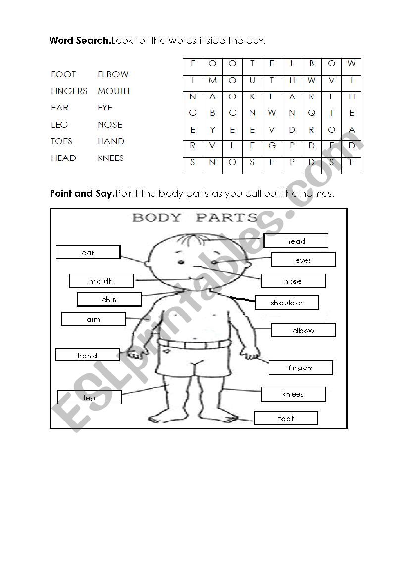 Body Parts worksheet