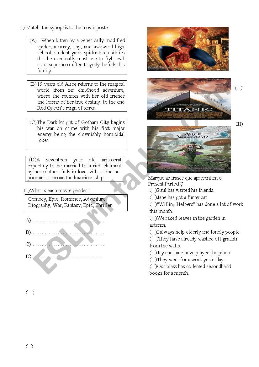 Synopsis worksheet