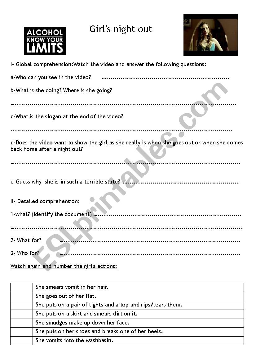 anti binge drinking video worksheet with answer key